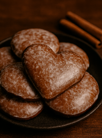 Heart shaped Lebkuchen.