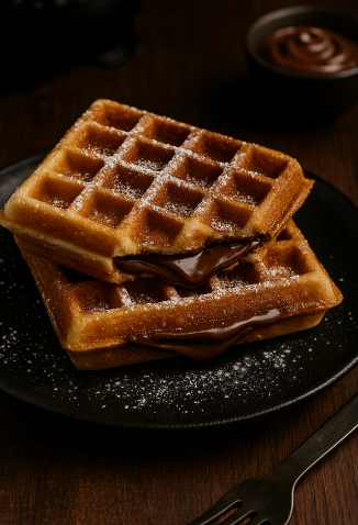 Nutella Stuffed Waffles.